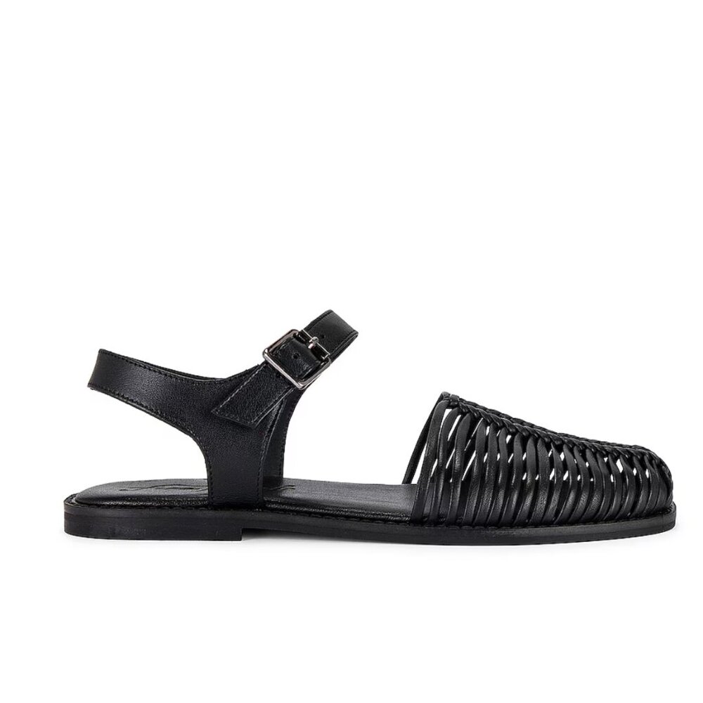 NWOT Free People - Frankie Fisher Flats in Black Leather - Size 7